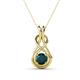 1 - Amanda 5.00 mm Round London Blue Topaz Solitaire Infinity Love Knot Pendant Necklace 