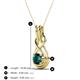 4 - Amanda 5.00 mm Round London Blue Topaz Solitaire Infinity Love Knot Pendant Necklace 