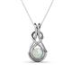 1 - Amanda 5.00 mm Round Opal Solitaire Infinity Love Knot Pendant Necklace 