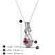 3 - Amanda 4.00 mm Round Rhodolite Garnet Solitaire Infinity Love Knot Pendant Necklace 