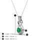 3 - Amanda 4.00 mm Round Emerald Solitaire Infinity Love Knot Pendant Necklace 