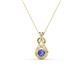 1 - Amanda 3.00 mm Round Tanzanite Solitaire Infinity Love Knot Pendant Necklace 