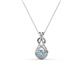 1 - Amanda 3.00 mm Round Aquamarine Solitaire Infinity Love Knot Pendant Necklace 