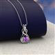 3 - Amanda 3.00 mm Round Amethyst Solitaire Infinity Love Knot Pendant Necklace 