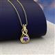 3 - Amanda 3.00 mm Round Iolite Solitaire Infinity Love Knot Pendant Necklace 