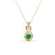 1 - Amanda 3.00 mm Round Emerald Solitaire Infinity Love Knot Pendant Necklace 