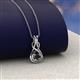 3 - Amanda 3.00 mm Round Black Diamond Solitaire Infinity Love Knot Pendant Necklace 