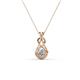 1 - Amanda 3.00 mm Round Diamond Solitaire Infinity Love Knot Pendant Necklace 