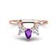 1 - Amina 0.54 ctw Pear Shape Amethyst Accented Lab Grown Diamonds Curved Wedding Band 