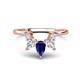 1 - Amina 0.62 ctw Pear Shape Blue Sapphire Accented Lab Grown Diamonds Curved Wedding Band 