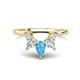 1 - Amina 0.57 ctw Pear Shape Blue Topaz Accented Lab Grown Diamonds Curved Wedding Band 