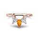 1 - Amina 0.54 ctw Pear Shape Citrine Accented Lab Grown Diamonds Curved Wedding Band 