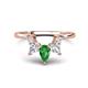 1 - Amina 0.57 ctw Pear Shape Green Garnet Accented Lab Grown Diamonds Curved Wedding Band 