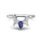1 - Amina 0.52 ctw Pear Shape Iolite Accented Lab Grown Diamonds Curved Wedding Band 