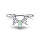 1 - Amina 0.45 ctw Pear Shape Opal Accented Lab Grown Diamonds Curved Wedding Band 