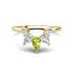 1 - Amina 0.57 ctw Pear Shape Peridot Accented Lab Grown Diamonds Curved Wedding Band 