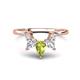1 - Amina 0.57 ctw Pear Shape Peridot Accented Lab Grown Diamonds Curved Wedding Band 