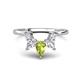 1 - Amina 0.57 ctw Pear Shape Peridot Accented Lab Grown Diamonds Curved Wedding Band 