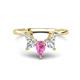 1 - Amina 0.62 ctw Pear Shape Pink Sapphire Accented Lab Grown Diamonds Curved Wedding Band 