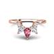 1 - Amina 0.57 ctw Pear Shape Pink Tourmaline Accented Lab Grown Diamonds Curved Wedding Band 