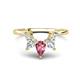 1 - Amina 0.57 ctw Pear Shape Pink Tourmaline Accented Lab Grown Diamonds Curved Wedding Band 