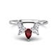 1 - Amina 0.62 ctw Pear Shape Red Garnet Accented Lab Grown Diamonds Curved Wedding Band 