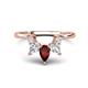1 - Amina 0.62 ctw Pear Shape Red Garnet Accented Lab Grown Diamonds Curved Wedding Band 