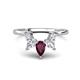 1 - Amina 0.57 ctw Pear Shape Rhodolite Garnet Accented Lab Grown Diamonds Curved Wedding Band 