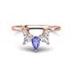 1 - Amina 0.57 ctw Pear Shape Tanzanite Accented Lab Grown Diamonds Curved Wedding Band 