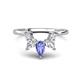 1 - Amina 0.57 ctw Pear Shape Tanzanite Accented Lab Grown Diamonds Curved Wedding Band 