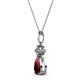 2 - Zaila Pear Shape Ruby and Round Natural Diamond Two Stone Pendant 