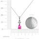 4 - Zaila Pear Shape Pink Sapphire and Round Natural Diamond Two Stone Pendant 