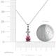 4 - Zaila Pear Shape Rhodolite Garnet and Round Natural Diamond Two Stone Pendant 