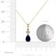 4 - Zaila Pear Shape Blue Sapphire and Round Natural Diamond Two Stone Pendant 