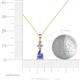 4 - Zaila Pear Shape Tanzanite and Round Natural Diamond Two Stone Pendant 