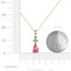 4 - Zaila Pear Shape Pink Tourmaline and Round Natural Diamond Two Stone Pendant 