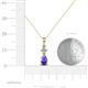 4 - Zaila Pear Shape Iolite and Round Natural Diamond Two Stone Pendant 