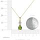 4 - Zaila Pear Shape Peridot and Round Natural Diamond Two Stone Pendant 