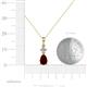 4 - Zaila Pear Shape Red Garnet and Round Natural Diamond Two Stone Pendant 