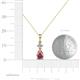 4 - Zaila Pear Shape Rhodolite Garnet and Round Natural Diamond Two Stone Pendant 