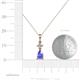 4 - Zaila Pear Shape Tanzanite and Round Natural Diamond Two Stone Pendant 