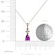 4 - Zaila Pear Shape Amethyst and Round Natural Diamond Two Stone Pendant 