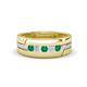 1 - Brandon 0.24 ctw Emerald and Lab Grown Diamond High Polished Men Wedding Band (7 mm) 