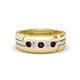 1 - Brandon 0.32 ctw Red Garnet and Lab Grown Diamond High Polished Men Wedding Band (7 mm) 