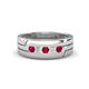 1 - Brandon 0.30 ctw Ruby and Lab Grown Diamond High Polished Men Wedding Band (7 mm) 