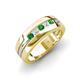 4 - Brandon 0.32 ctw Green Garnet and Lab Grown Diamond High Polished Men Wedding Band (7 mm) 
