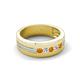 6 - Brandon 0.24 ctw Citrine and Lab Grown Diamond High Polished Men Wedding Band (7 mm) 