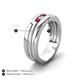 5 - Brandon 0.30 ctw Ruby and Lab Grown Diamond High Polished Men Wedding Band (7 mm) 
