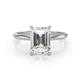 1 - Elodie 3.00 ct IGI Certified Emerald Shape Lab Grown Diamond (9.50x6.50 mm) Solitaire Engagement Ring 