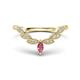1 - Zadie Marquise Shape Pink Tourmaline Accented Lab Grown Diamonds Curved Wedding Band 